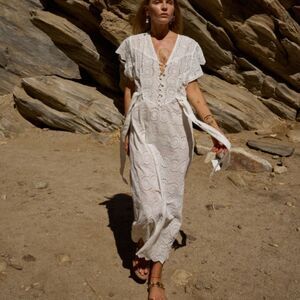 Natalie Martin x Madewell Monica Dress White Eyelet XS NWT Maxi Cotton Bridal